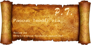 Pascus Teodózia névjegykártya